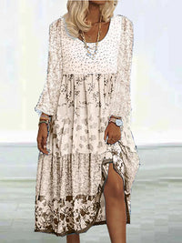 Robe élégante Boho à col en O pour femmes avec imprimé floral - Stylish Gisela Fashion