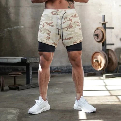 Short de fitness pour hommes avec double couche - Confort et soutien optimal