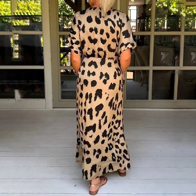 Robe longue élégante à imprimé léopard - Esmee