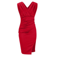 Robe élégante à col en V et fendue pour un look sophistiqué - Nelly
