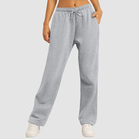 Pantalon droit confortable à jambe large pour femmes, en mélange de coton doux, pour un plaisir ultime.