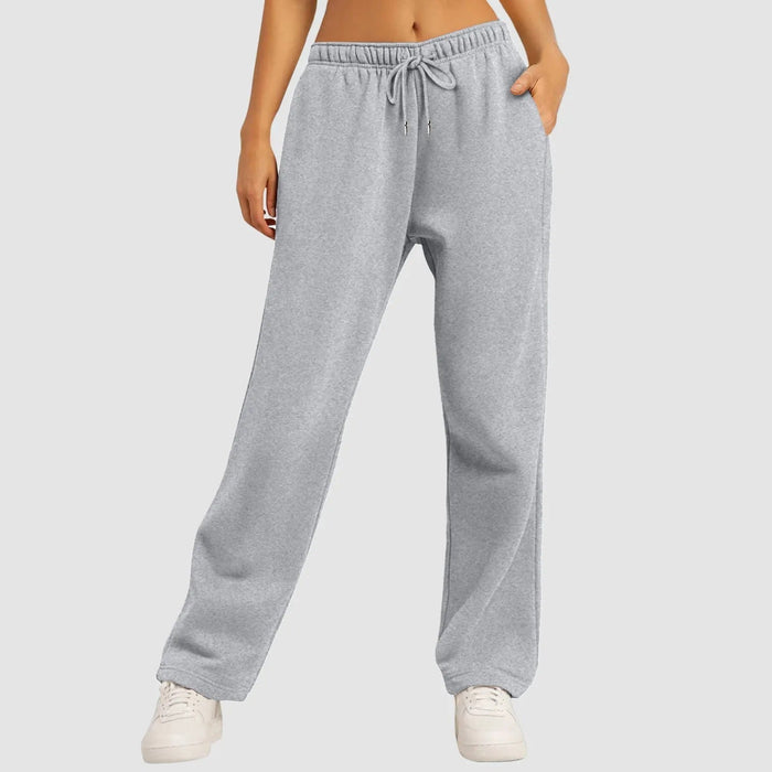 Pantalon droit confortable à jambe large pour femmes, en mélange de coton doux, pour un plaisir ultime.