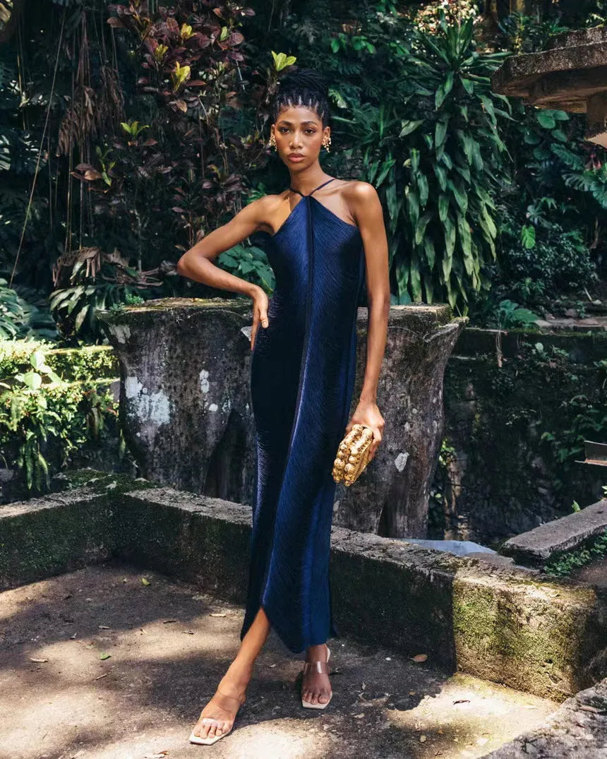 Robe élégante d'été à frange asymétrique avec manches longues - Élégance sophistiquée pour femmes