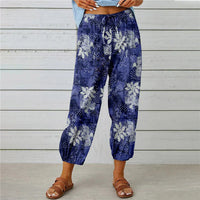 Pantalon d'été aéré à imprimé floral pour femmes - confortable et décontracté pour les journées décontractées