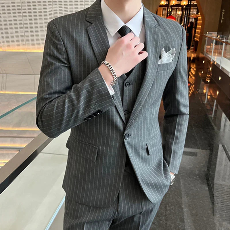 Mattias | Elegant Business Striped Men's Set for a Professional Look