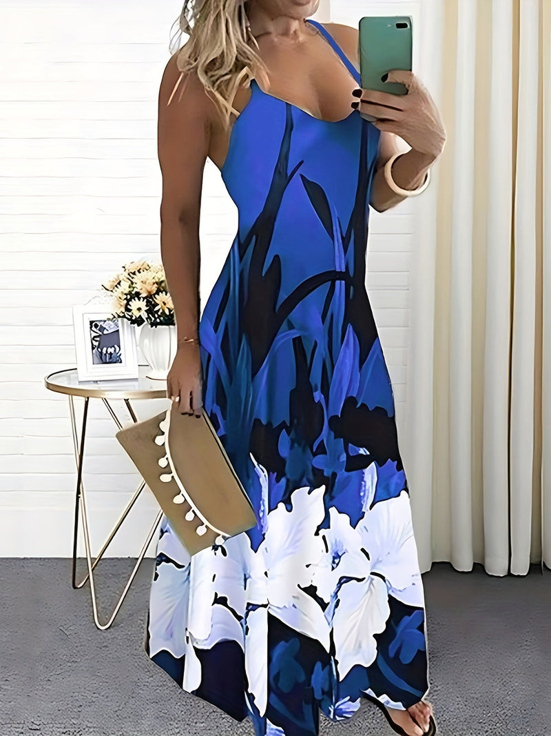 Robe à fines bretelles florale pour femmes - Parfaite pour toutes les saisons