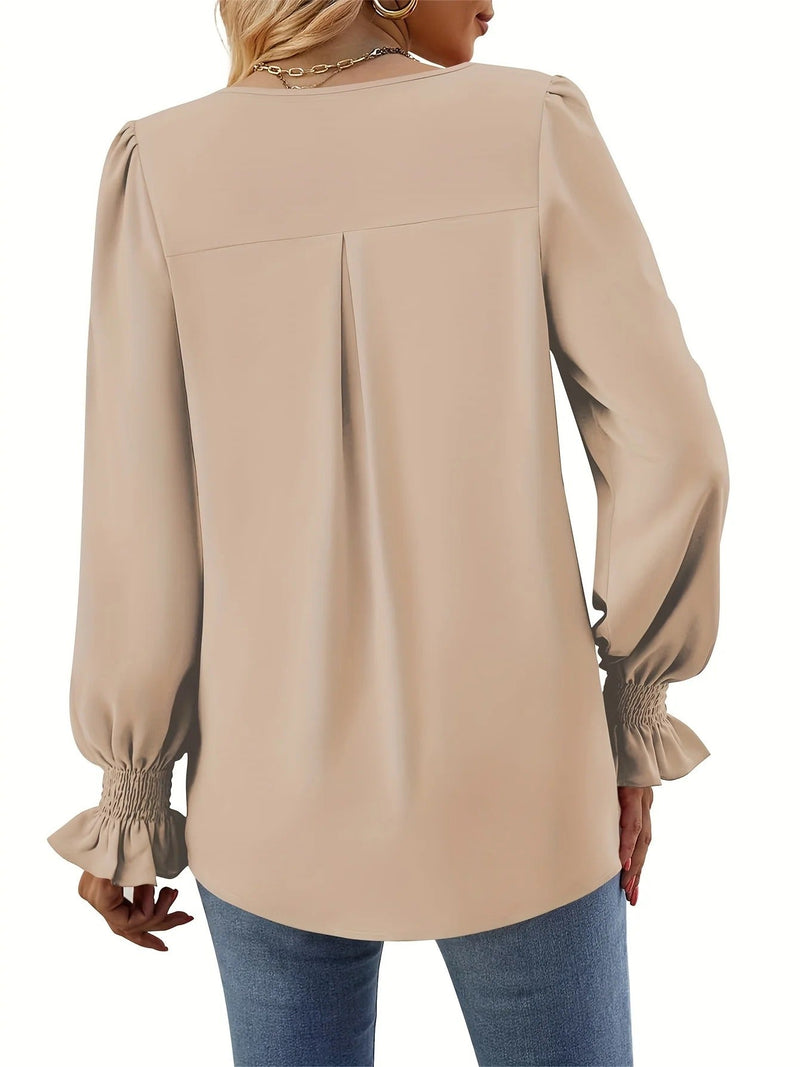 Chemisier élégant à manches longues pour femmes - Look sophistiqué et élégant