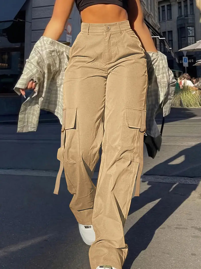Pantalon cargo à taille haute pour femme pour un look polyvalent et décontracté