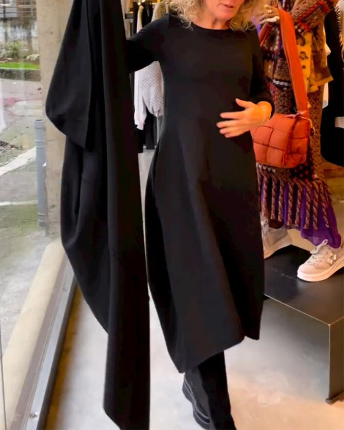Robe élégante unie en polyester respirant pour un look sophistiqué