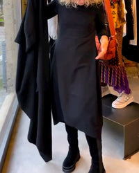 Robe élégante unie en polyester respirant pour un look sophistiqué