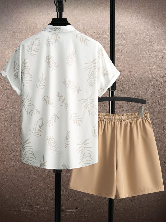 Ensemble Deux-Pièces Homme à Motif Feuille Tropicale