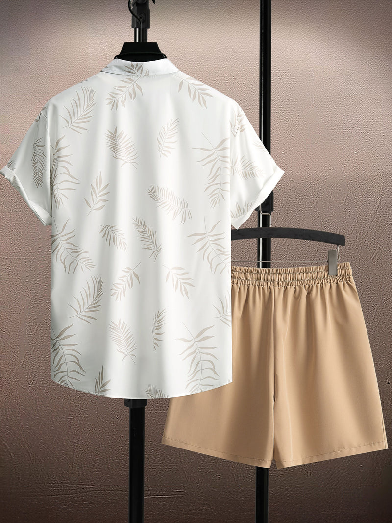 Ensemble Deux-Pièces Homme à Motif Feuille Tropicale