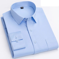 Chemise classique pour homme à manches longues avec poche sur la poitrine