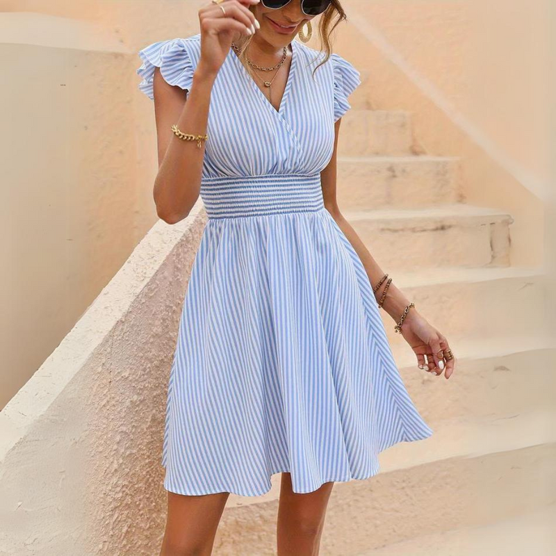 Robe midi rayée chic pour femmes - Style élégant et flatteur