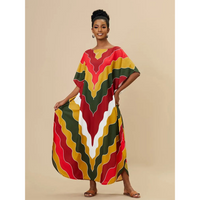 Kaftan élégant pour femmes - Couverture de plage légère et fluide à col en V pour un style estival confortable
