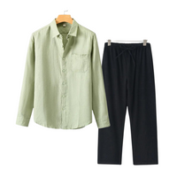 Ian | Combinaison élégante de lin et de manches longues pour un look élégant