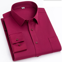 Chemise classique pour homme à manches longues avec poche sur la poitrine