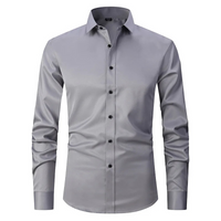 Camisole de corte masculine slim avec boutons de contraste et mangas largas