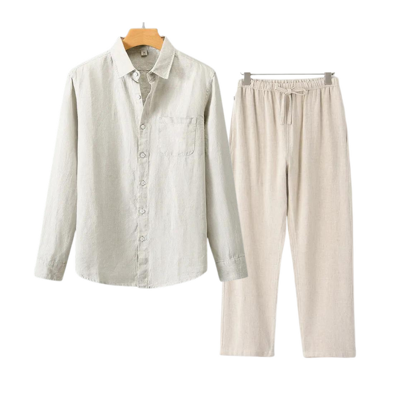 Ian | Combinaison élégante de lin et de manches longues pour un look élégant
