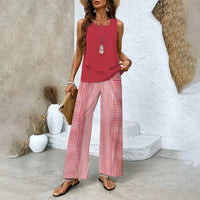 Top et pantalon large d'été pour femmes - Ensemble 2 pièces pour un look élégant
