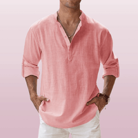 Chemise Henley pour hommes en cuir de lin - Forme allongée, coupe ajustée pour un style plus léger