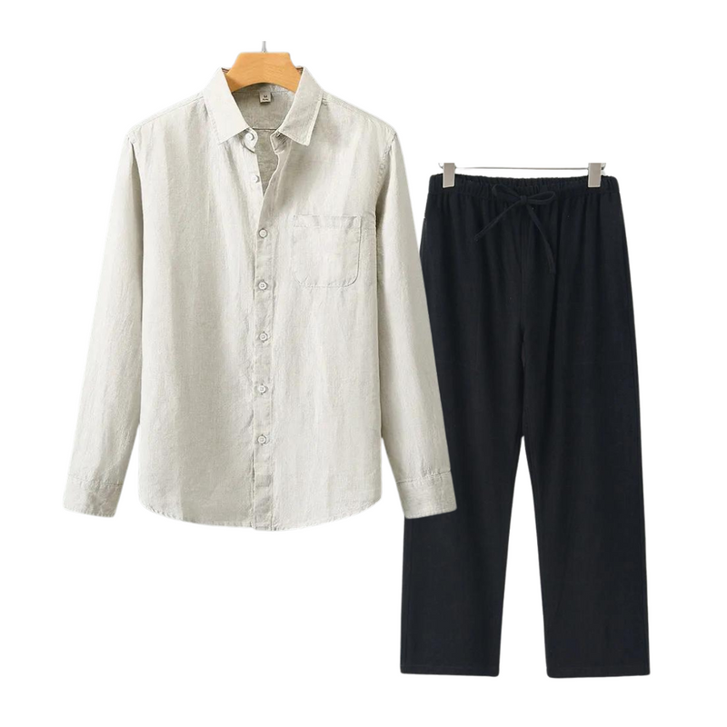 Ian | Combinaison élégante de lin et de manches longues pour un look élégant