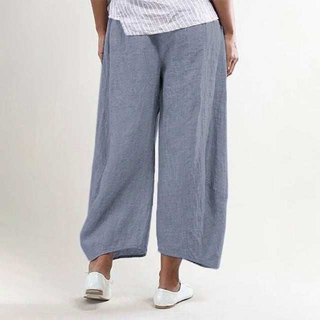 Pantalon ample en lin pour femmes - Pantalon confortable et décontracté à porter au quotidien