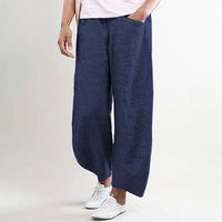 Pantalon ample en lin pour femmes - Pantalon confortable et décontracté à porter au quotidien
