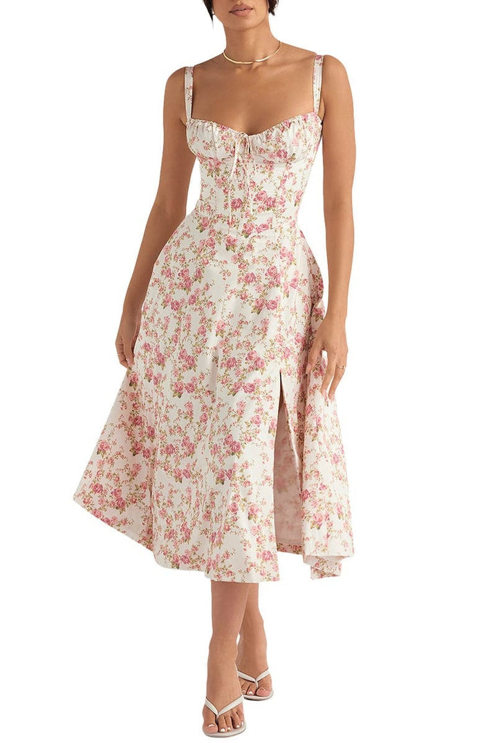 Robe Bustier Imprimée - Thea en Mélange de Polyester Durable