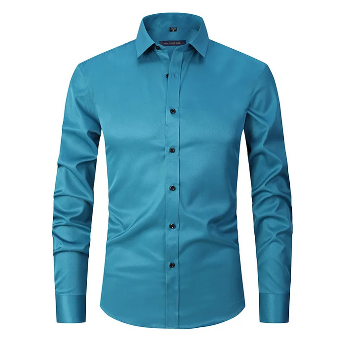 Camisole de corte masculine slim avec boutons de contraste et mangas largas