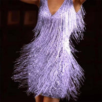 Robe élégante à paillettes et franges pour femme - Liselotte Glamorous Fashion