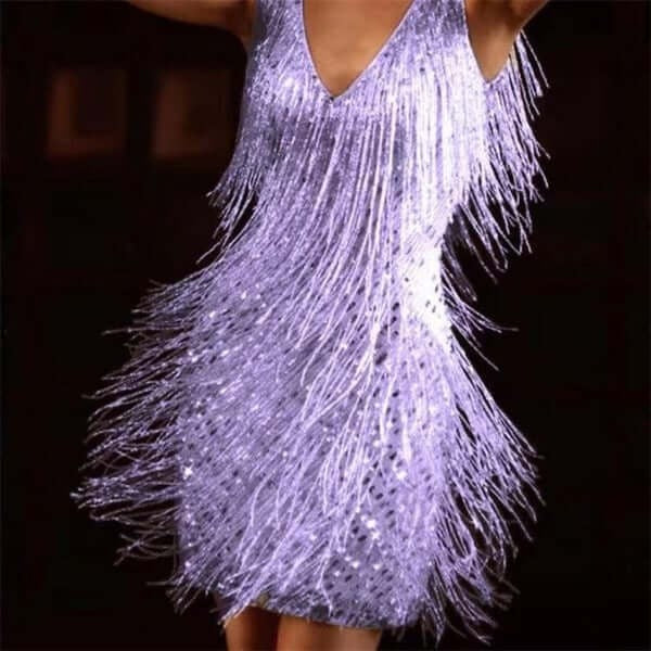 Robe élégante à paillettes et franges pour femme - Liselotte Glamorous Fashion