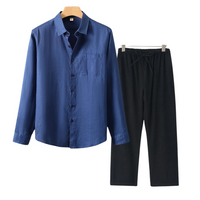 Ian | Combinaison élégante de lin et de manches longues pour un look élégant