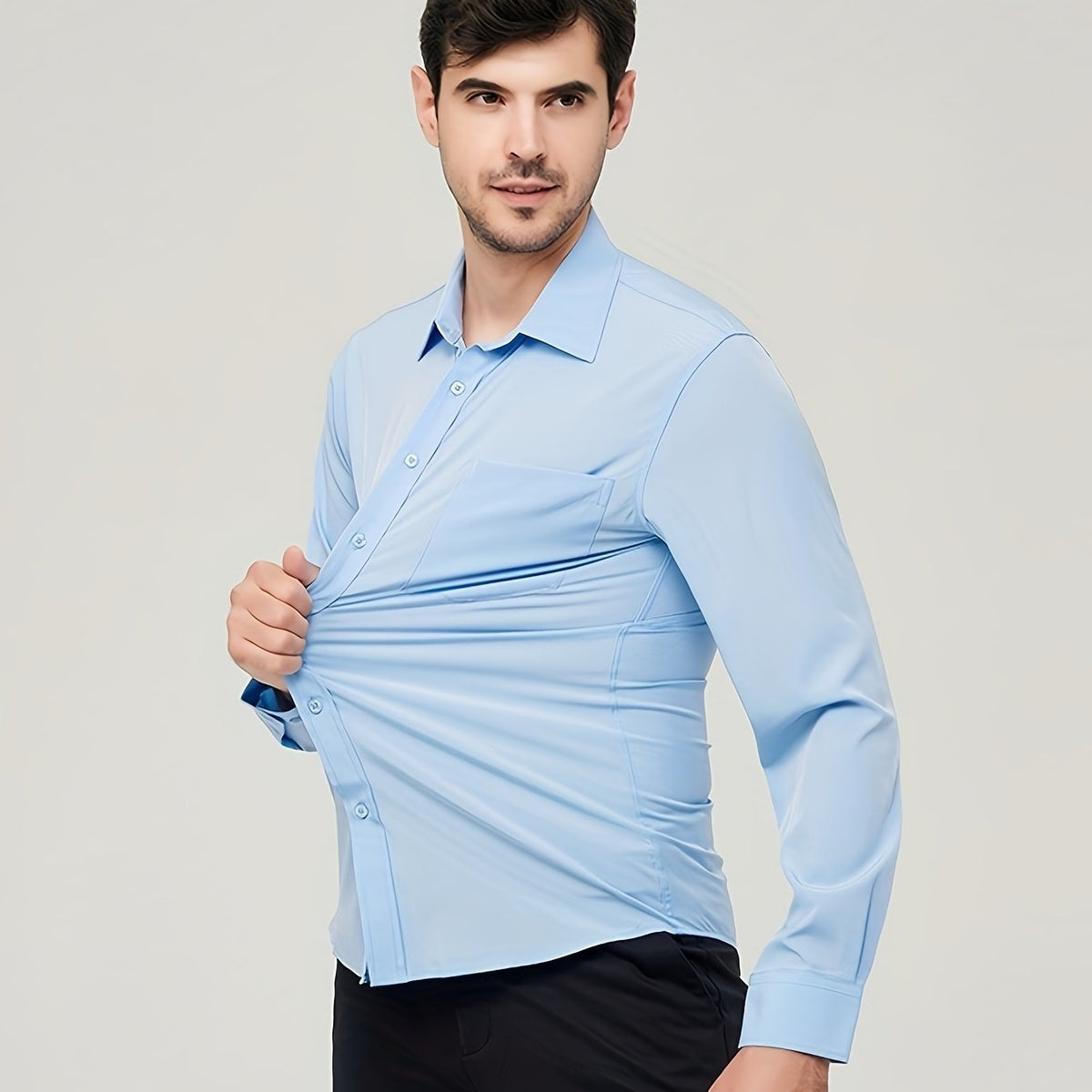 Camisole de vêtement pour homme - Algon transpirable - Corte moderno - Manga larga con botón