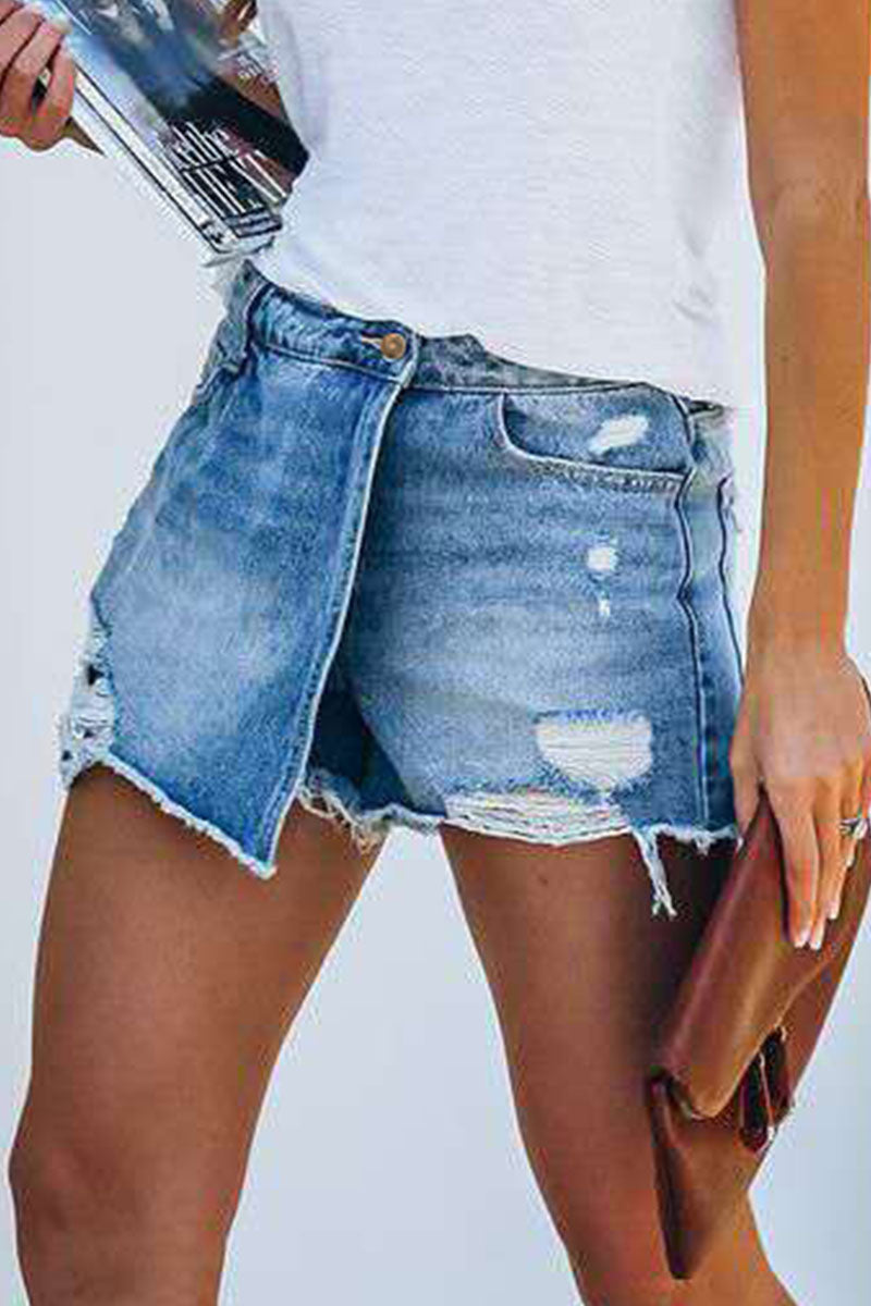 Jeans décontractés en jean pour femmes avec déchirures pour un look tendance et chic