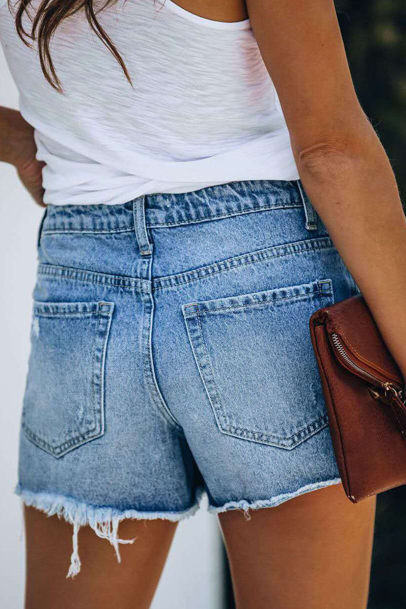Jeans décontractés en jean pour femmes avec déchirures pour un look tendance et chic