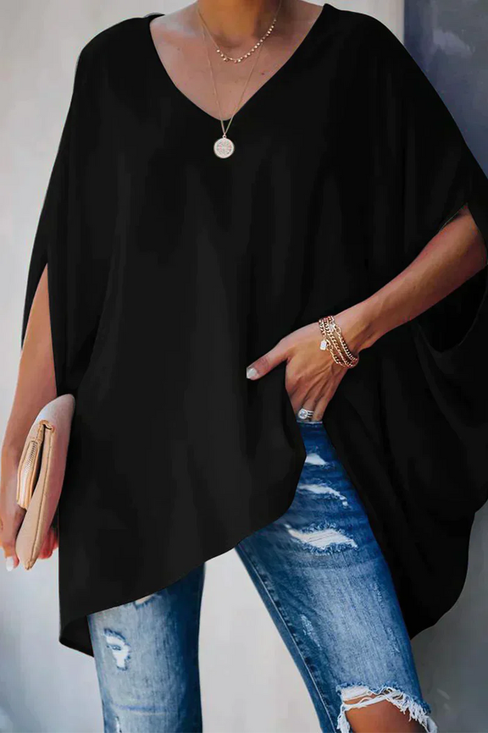 Chemisier tunique ample léger pour femmes avec col en V - Parfait pour des tenues d'été décontractées et élégantes