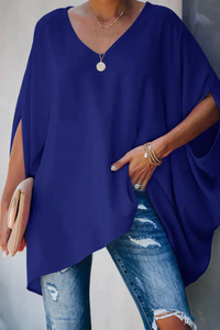 Chemisier tunique ample léger pour femmes avec col en V - Parfait pour des tenues d'été décontractées et élégantes