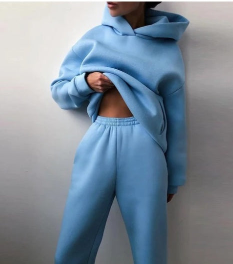 Confort ultime : ensemble de jogging surdimensionné 2 pièces avec sweat à capuche et pantalon de survêtement pour un look moderne