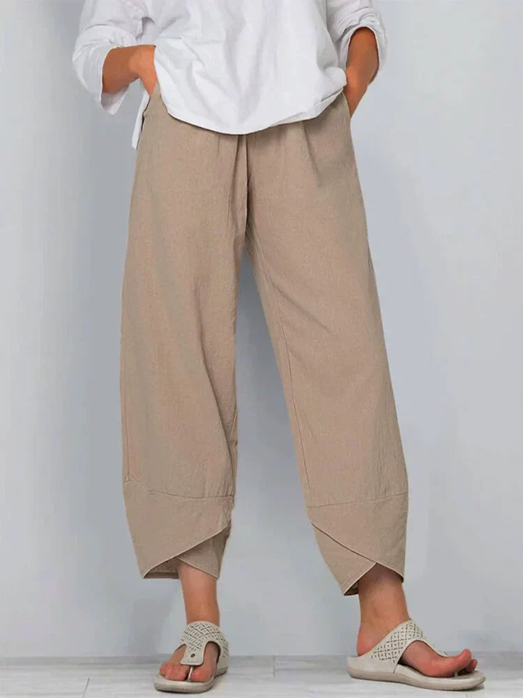 Pantalon de femme en lin doux - Confortable et décontracté pour tous les jours