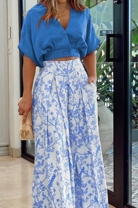 Élégant ensemble jupe longue et top à fleurs pour femmes, 2 pièces - Tenue décontractée parfaite pour l'été, pour un look frais