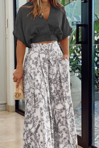 Élégant ensemble jupe longue et top à fleurs pour femmes, 2 pièces - Tenue décontractée parfaite pour l'été, pour un look frais