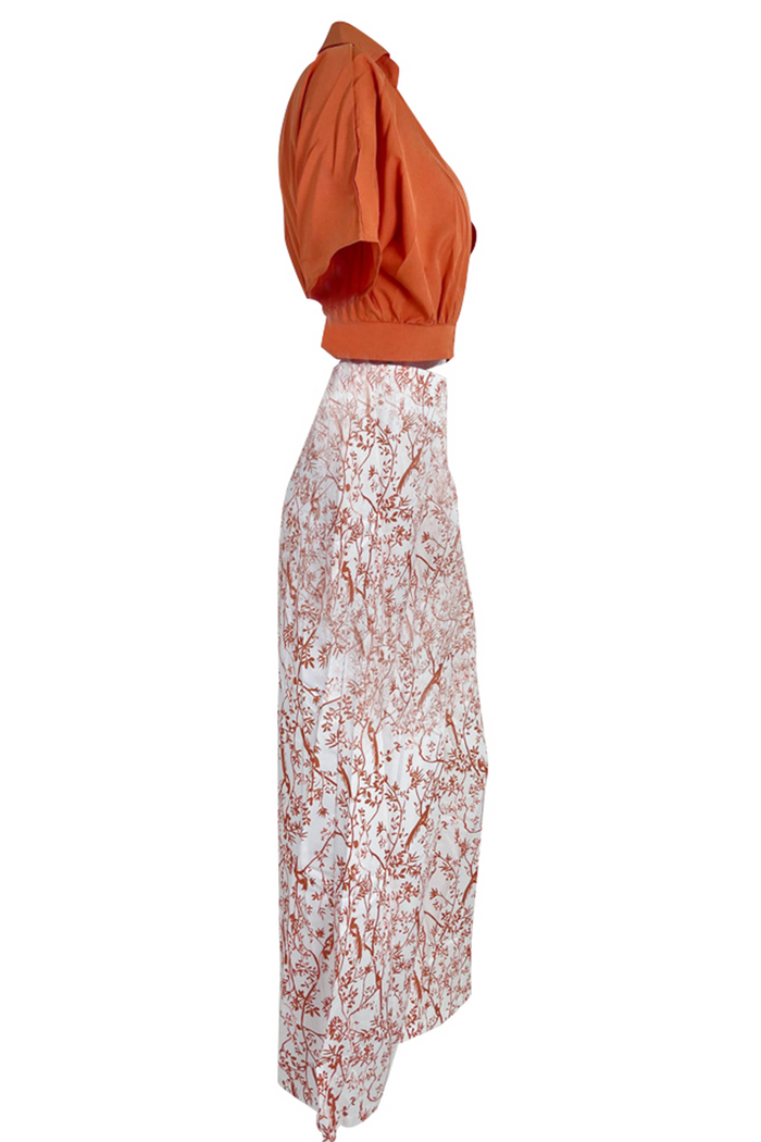 Élégant ensemble jupe longue et top à fleurs pour femmes, 2 pièces - Tenue décontractée parfaite pour l'été, pour un look frais