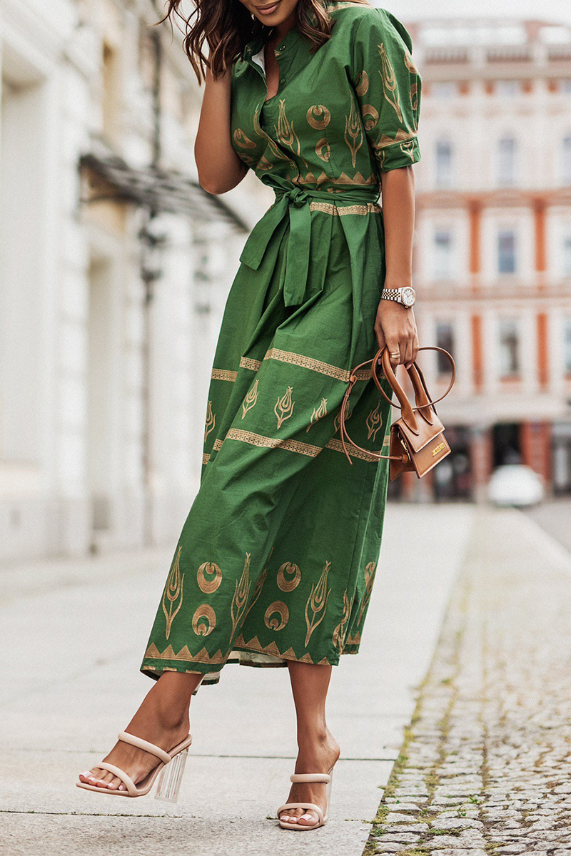 Chanteuse Vintage Kurzarm Baumwollkleid pour un look zélé