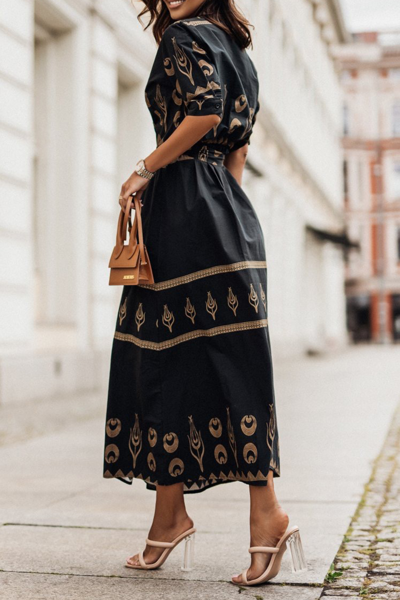 Chanteuse Vintage Kurzarm Baumwollkleid pour un look zélé