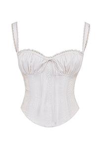 Élégant top corset blanc pour femmes avec détails en dentelle raffinés