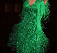 Robe élégante à paillettes et franges pour femme - Liselotte Glamorous Fashion
