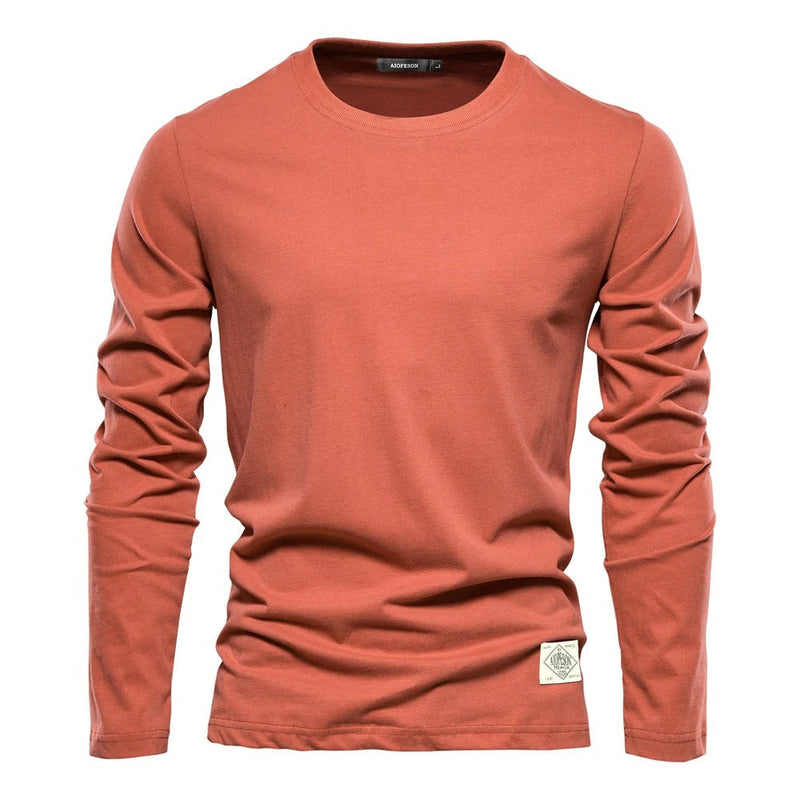 Camisa de manga larga de color sólido para hombre