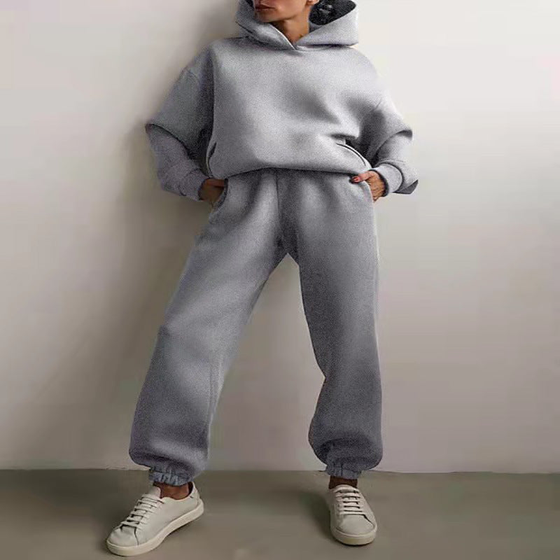 Confort ultime : ensemble de jogging surdimensionné 2 pièces avec sweat à capuche et pantalon de survêtement pour un look moderne