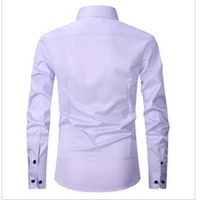 Camisole de corte masculine slim avec boutons de contraste et mangas largas